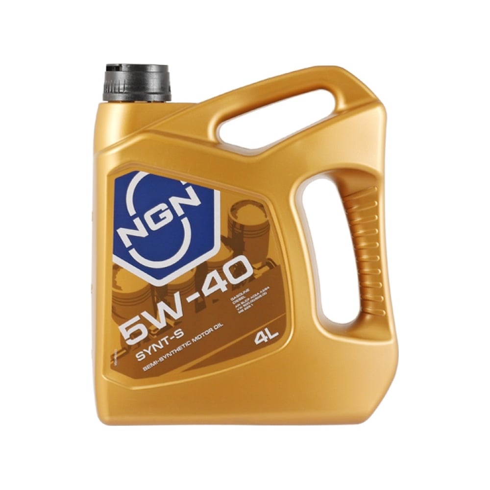 Моторное масло NGN 5W-40 SL/CF SYNT-S полусинтетическое, 4 л, API SL/CF ...