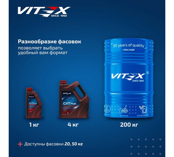Масло для автоматических трансмиссий VITEX CVT Fluid Nissan NS-1/NS-2/NS-3 1 л v351601