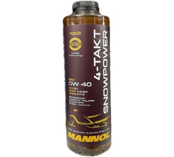 Синтетическое моторное масло для снегоходов MANNOL 4-TAKT SNOWPOWER 0W40 0.95 л 7212095