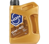 Моторное масло NGN GOLD синтетическое, 1 л, 5W-40, API SN/CF, ACEA A3/B4, VW 502.00, VW 505.00, MB 229.3, PSA B71 2296 / PSA B71 2293, Porsche A40, Renault RN0710, Renault RN0700, GM-LL-B-025, MB 229.1, Fiat 9.55535-M2, Fiat V272085602