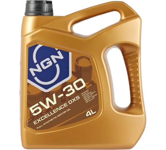 Моторное масло NGN EXCELLENCE DXS синтетическое, 4 л, 5W-30, API SN/CF, ACEA C2/C3, Renault RN17, VW 505.01, MB 229.51, MB 229.52, MB 229.31, BMW Longlife-04, GM dexos 2, VW 505.00, OV0401547, Renault RN0700 / 0710, Dexos V272085350 1