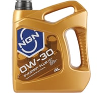 Моторное масло NGN SYNERGY PLUS синтетическое, 4 л, 0W-30, API SL/CF/SM, ACEA A3/B4, VW 502.00, MB 229.5, MB 229.3, Renault RN0710, Renault RN0700, VW 505.00, Volvo 95200356 V272085311
