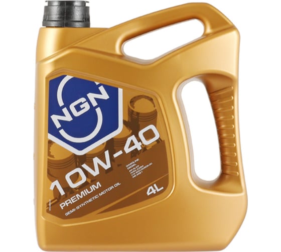 Моторное масло NGN PREMIUM 10W-40, полусинтетическое, 4 л, API SL/CF, ACEA A3/B3, MB 229.1, VW 501.01, VW 505.00 V272085306 1