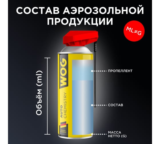 Смазка универсальная WOG WG-40 (WD40) 520 мл. , WGC0302