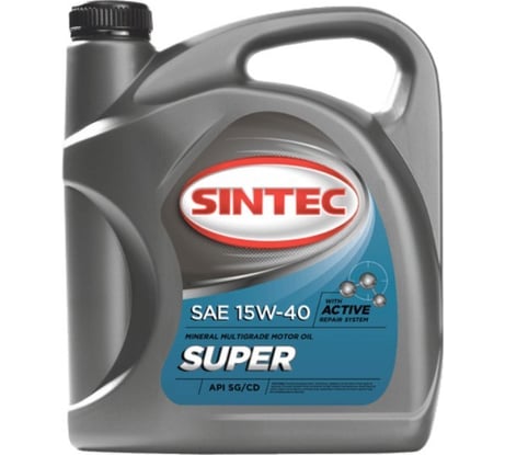 Масло минеральное SINTEC SUPER (4 л; 15W-40; API SG/CD) Обнинскоргсинтез 900314