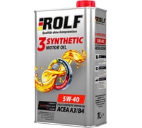 Моторное масло Rolf 3-Synthetic 5W-40 A3/B4 1 л 322552