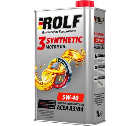 Моторное масло Rolf 3-Synthetic 5W-40 A3/B4 1 л 322552