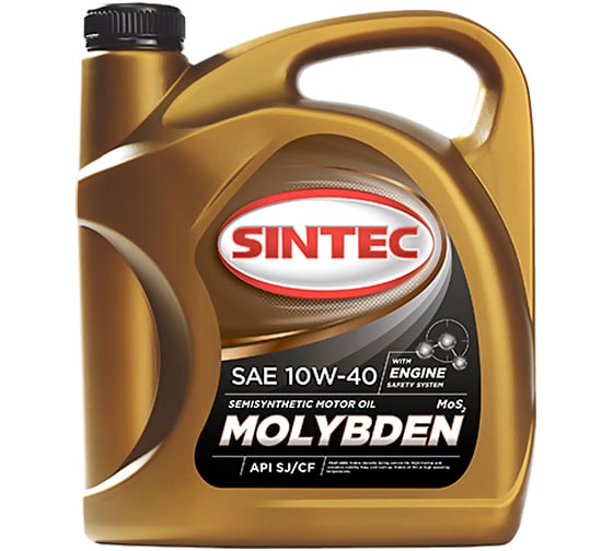 Моторное масло Sintec Молибден 10W-40 SJ/CF 4 л 801936