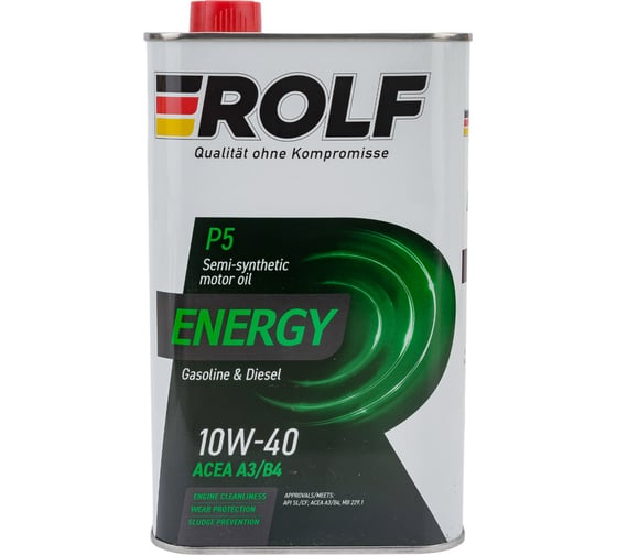  о моторном масле Rolf Energy 10W-40 SL/CF 1 л 322232. Читать 11 .