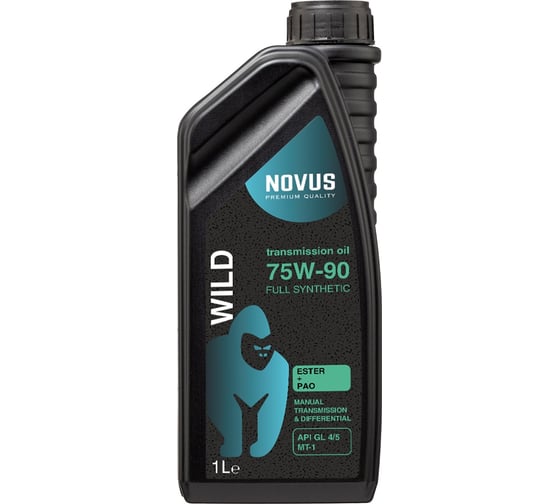 Трансмиссионное синтетическое масло Новус NOVUS WILD 75W-90 (Ester+PAO) API GL 4/5, MT1, 1L WIL202201 1