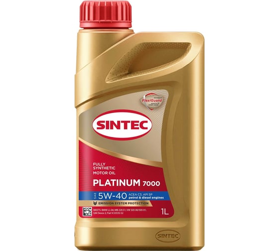 Моторное масло Sintec Platinum 70005W-40 ACEA C3 API SP 1 л 963358 1
