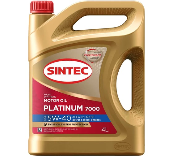 Моторное масло Sintec Platinum 70005W-40 ACEA C3 API SP 4 л 96336 963360 1