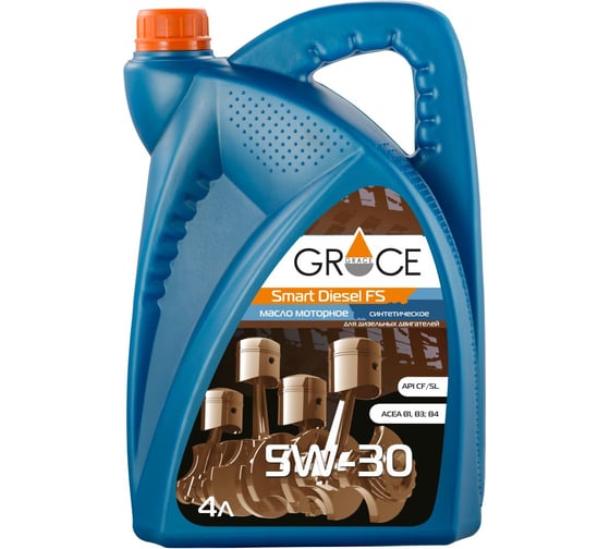 Масло моторное синтетическое GRACE Smart Diesel FS 5w-30 4 л