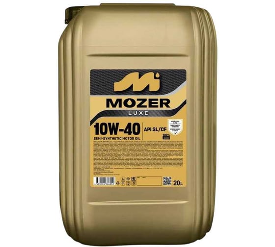 Моторное масло Mozer Luxe SAE 10w-40, API SL/CF, канистра 20 л 4636052