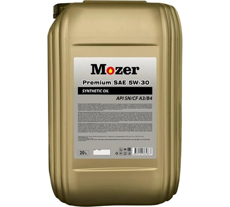 Моторное масло Mozer Premium SAE 5w-30 API SN/CF, канистра 20 л 4634867