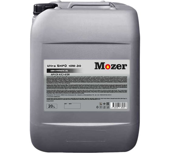 Моторное масло Mozer Ultra SHPD SAE 10w-30 API CK-4/CJ-4/SN, канистра 20 л 4635307