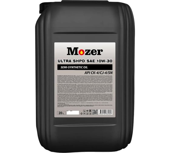 Моторное масло Mozer Ultra SHPD SAE 10w-30 API CK-4/CJ-4/SN, канистра 20 л 4635307