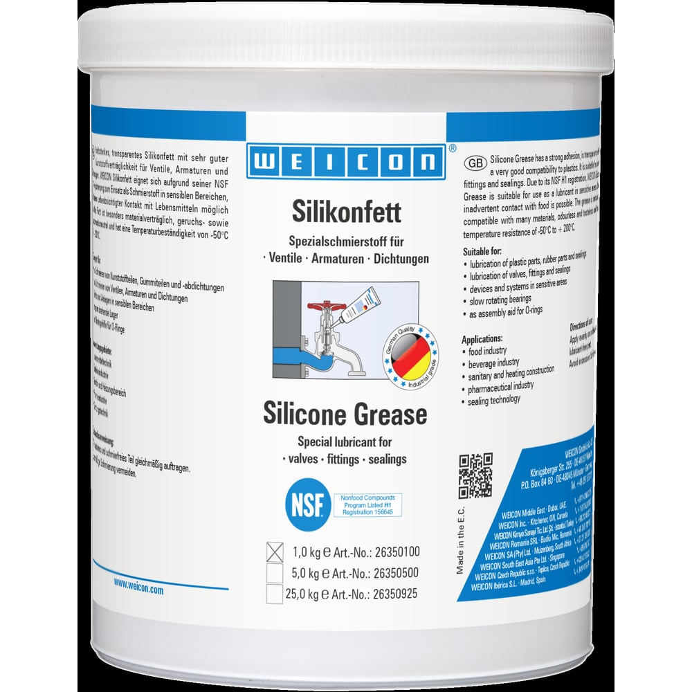 Силиконовая жировая смазка WEICON 1 кг wcn26350100 - выгодная цена ...