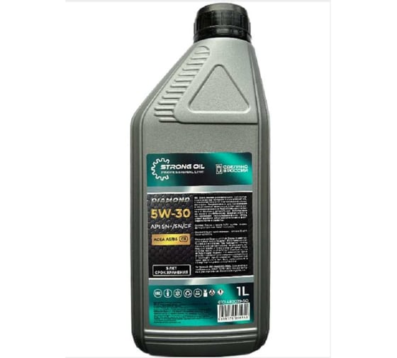 Масло STRONG OIL DIAMOND ENGINE 5W-30, синтетика, канистра 1 л, API SN+/SN/CF, ACEA A5/B5,C3 0101480029-SO