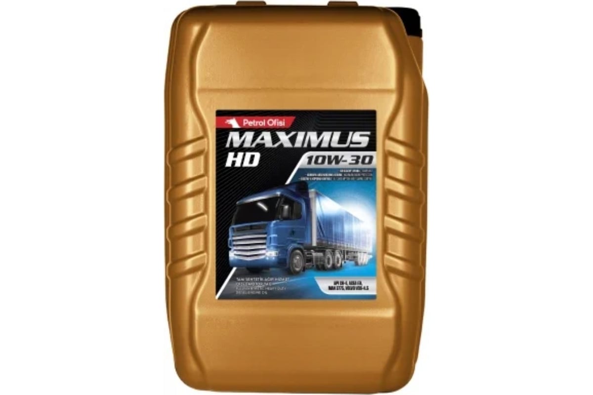 Моторное масло Petrol Ofisi для грузовых автомобилей MAXIMUS HD 10W-30,  17,5 л. 400000484 - выгодная цена, отзывы, характеристики, фото - купить в  Москве и РФ