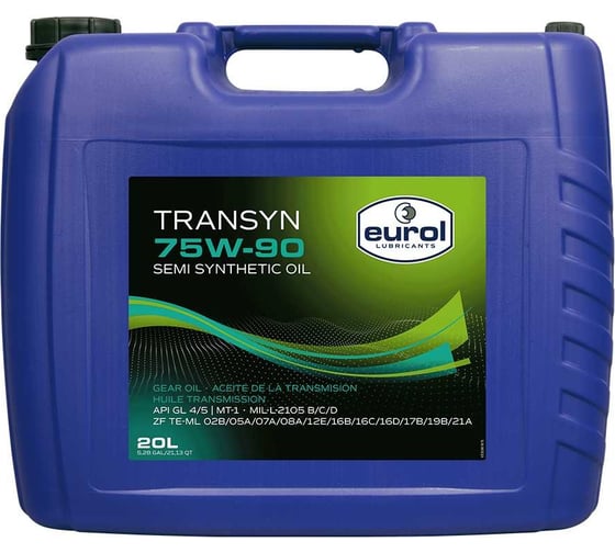 Масло трансмиссионное EUROL Transyn 75W-90 GL 4/5, 20л E110075-20LZIL