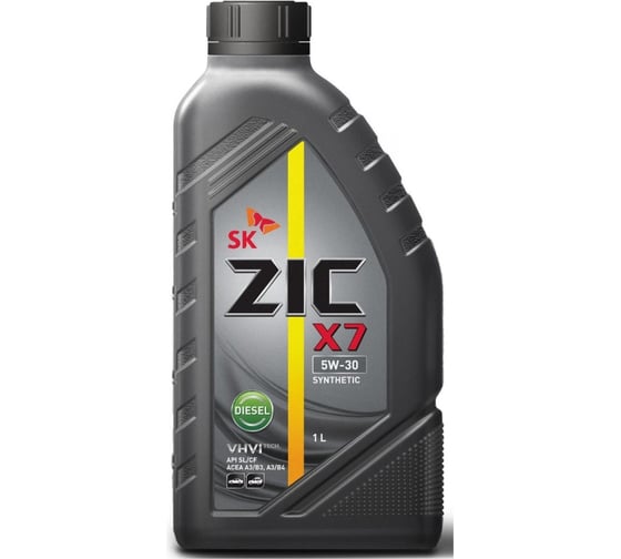 Масло (синтетическое; X7 5w30; Diesel; SL/CF; 1 л; A3/B3, A3/B4) для легковых авто ZIC 132610
