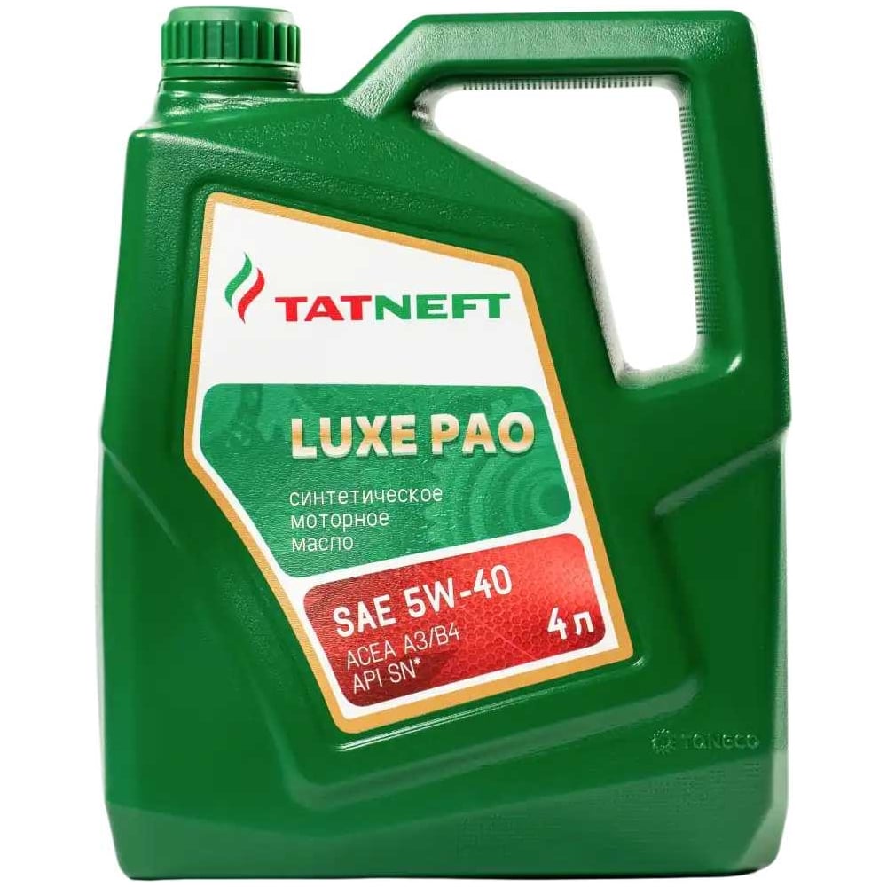 Масло моторное ТАТНЕФТЬ LUXE PAO синтетика SAE 5W-40 4л 0000001051586 ...