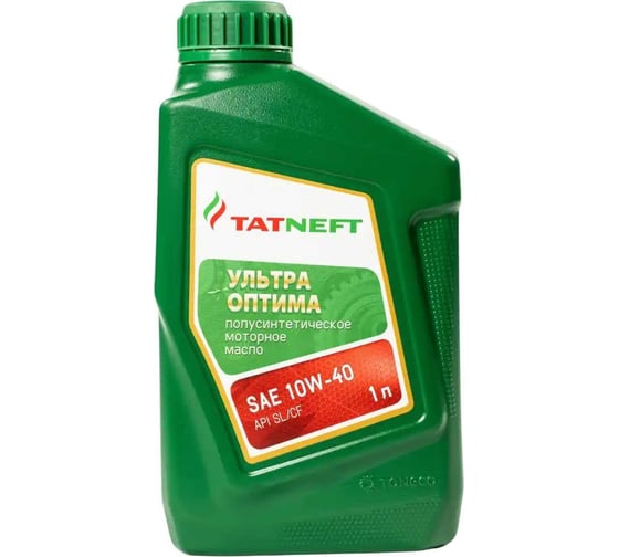 Масло моторное ТАТНЕФТЬ Ультра-Оптима SAE 10W40 API SL/CF полусинтетическое, 1л 0000001008177 1