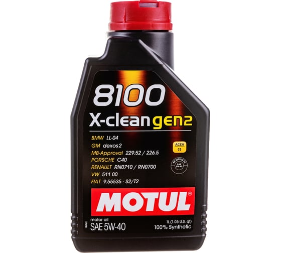 Масло синтетическое (8100 X-clean; GEN2; 5W40; 1 л) MOTUL 109761