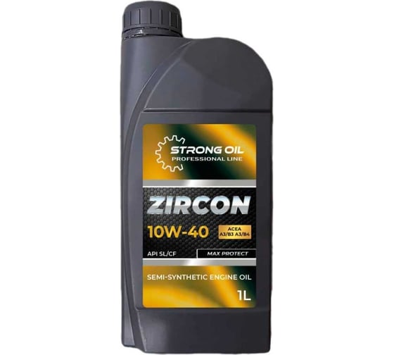 Полусинтетическое масло STRONG OIL ZIRCON ENGINE 10W-40 канистра 1л API SL/CF A3/B3 A3/B4 0101474830-SO