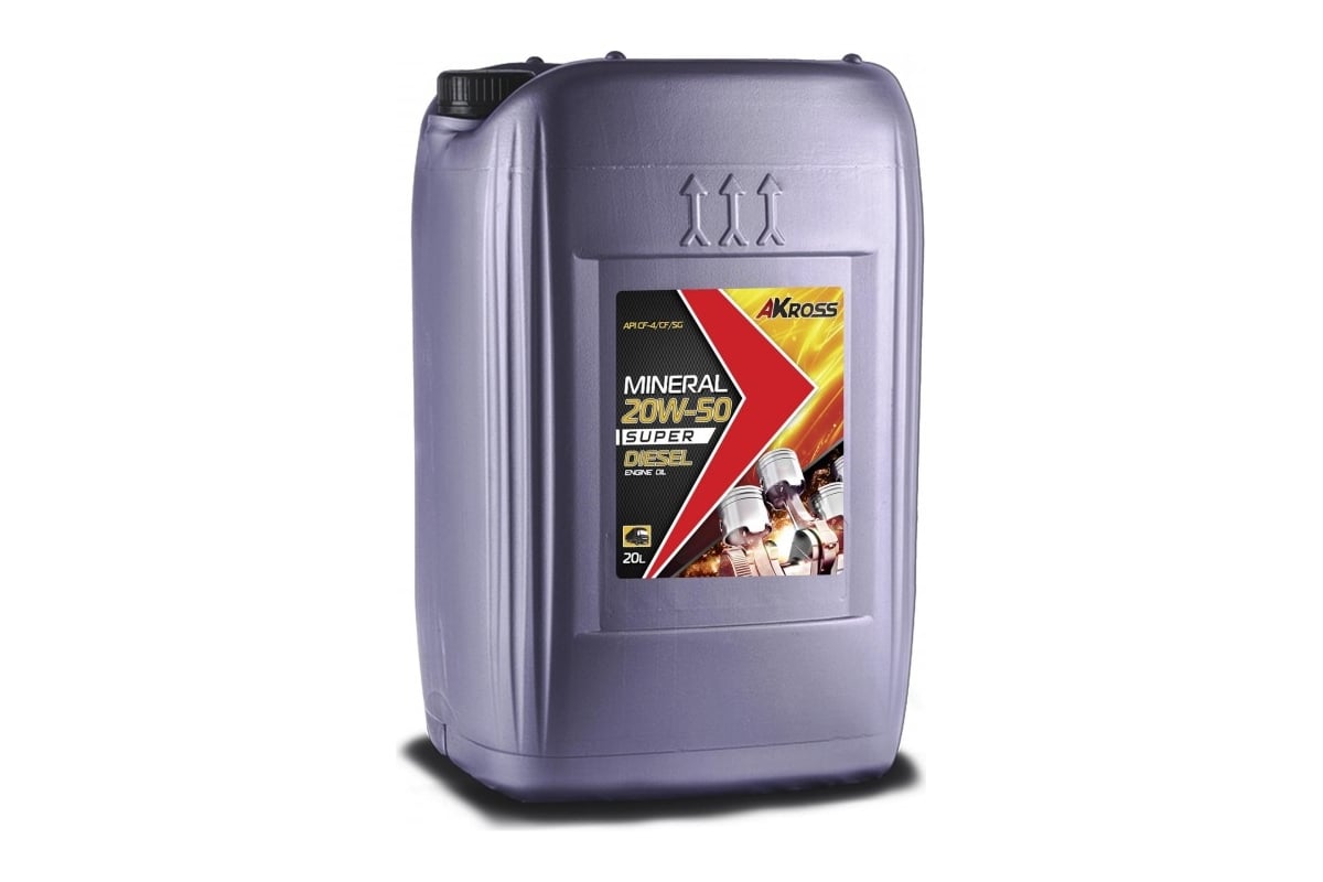 Масло моторное минеральное AKross SUPER DIESEL 20W-50 CF-4/CF/SG 20 л ...