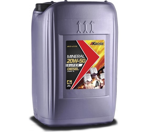 Масло моторное минеральное AKross SUPER DIESEL 20W-50 CF-4/CF/SG 20 л AKS0011MOM