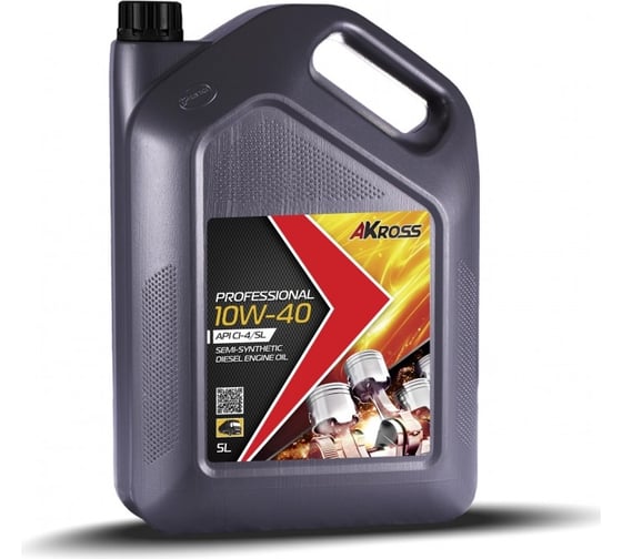 Масло моторное полусинтетическое AKross PROFESSIONAL 10W-40 CI-4/SL 5 л AKS0021MOS