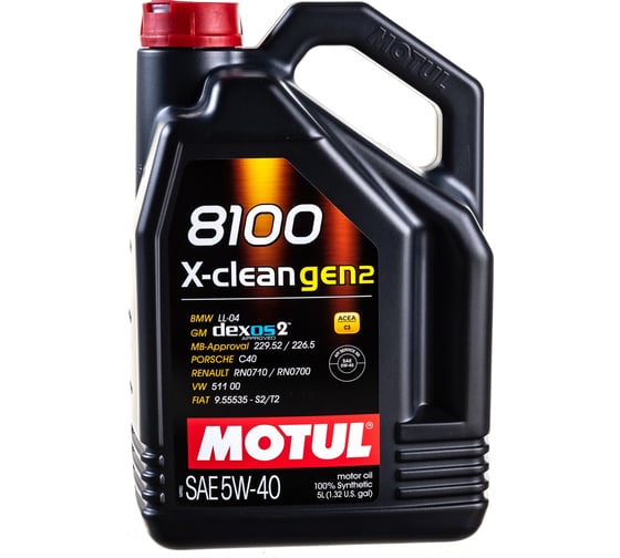 Моторное масло 8100 X-clean GEN2 5W40 5 л MOTUL 109762