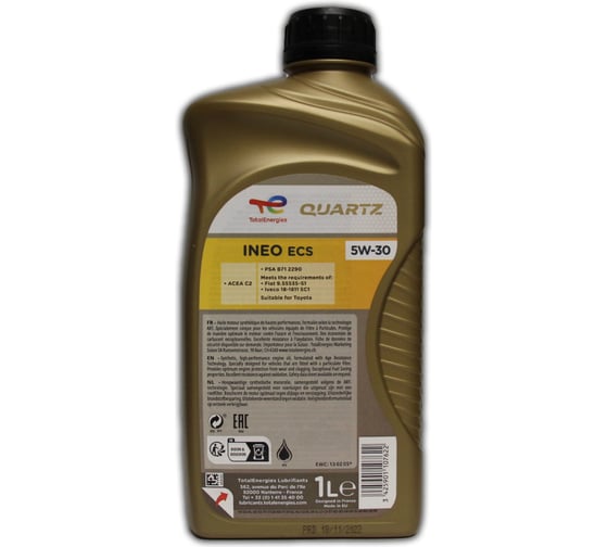 Моторное масло TOTAL QUARTZ INEO ECS 5W-30 (1л), (Франция), 213768