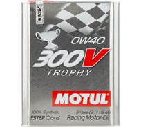 Спортивное моторное масло 300 V TROPHY 0W40 2л MOTUL 104240