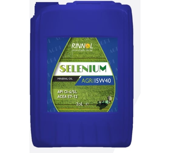 Масло для сельскохозяйственной техники минеральное RINNOL SELENIUM AGRI 15W-40 e20L 101008