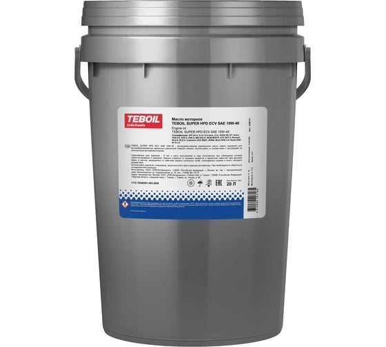 Моторное масло TEBOIL Super HPD ECV 10W-40, ведро 20л (TZK) 3468131