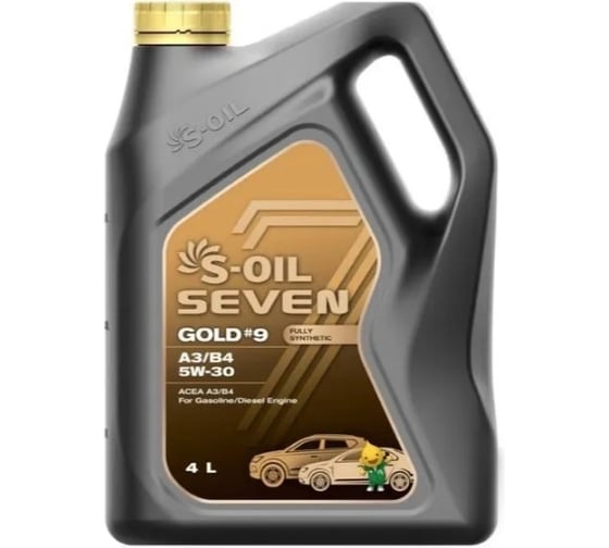Моторное масло S-OIL SEVEN GOLD #9 A3/B4, 5W-30, синтетика, 4л E107773 1