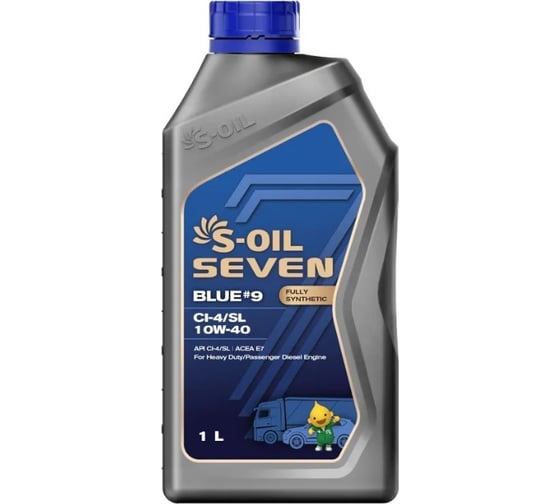 Моторное масло S-OIL SEVEN BLUE #9 CI-4/SL, 10W-40, синтетика, 1л E107855