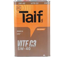 Автомобильное масло TAIF VITE 5W-40 SN, C3, 4 л 211018