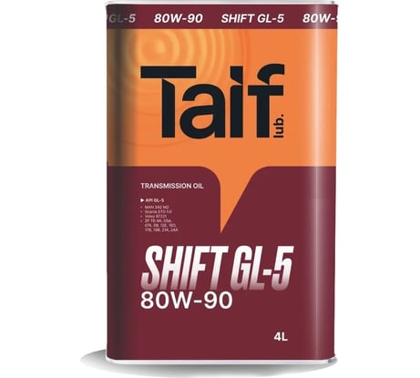 Автомобильное масло TAIF SHIFT GL-5 80W-90, 4 л 214050