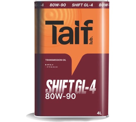 Автомобильное масло TAIF SHIFT GL-4 80W-90, 4 л 214034