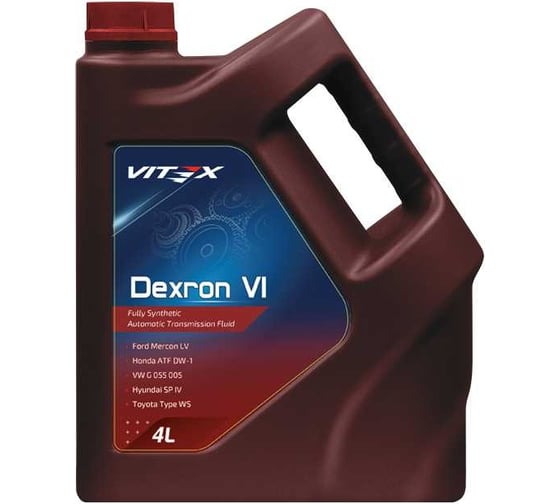 Масло для автоматических трансмиссий VITEX ATF Dexron 6 4 л v341309