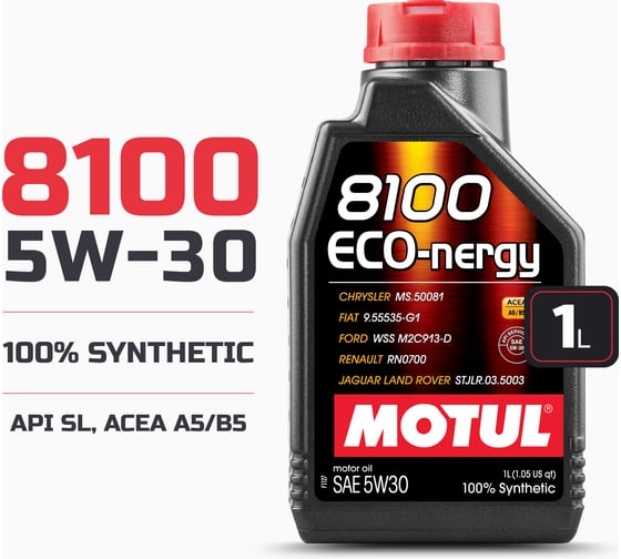 Синтетическое моторное масло MOTUL 8100 ECO-nergy 5W30 1л 111685