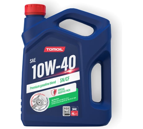 Моторное масло TOMOIL Engine Oil 10W-40 SN/CF, канистра 4 л 7100000298