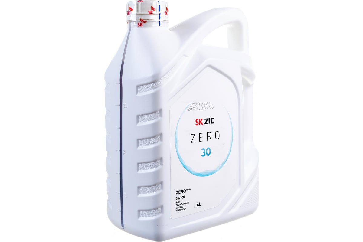 Масло синтетическое ZIC ZERO 30 (4 л; 0w-30; SN) SK Lubricants162676 -  выгодная цена, отзывы, характеристики, фото - купить в Москве и РФ