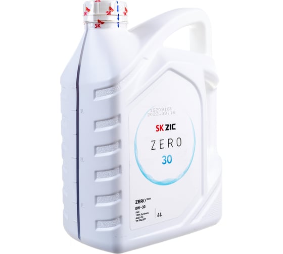 Масло синтетическое ZIC ZERO 30 (4 л; 0w-30; SN) SK Lubricants162676