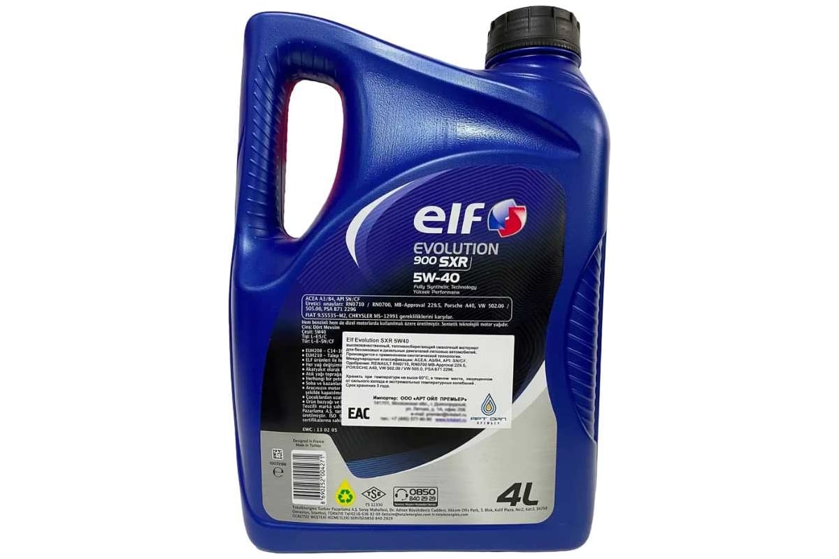 Масло для 4-х тактных двигателей EVOLUTION 900 SXR 5W40 4L TR ELF ...