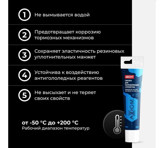 Смазка для направляющих суппортов AXIOM 20г A8521T
